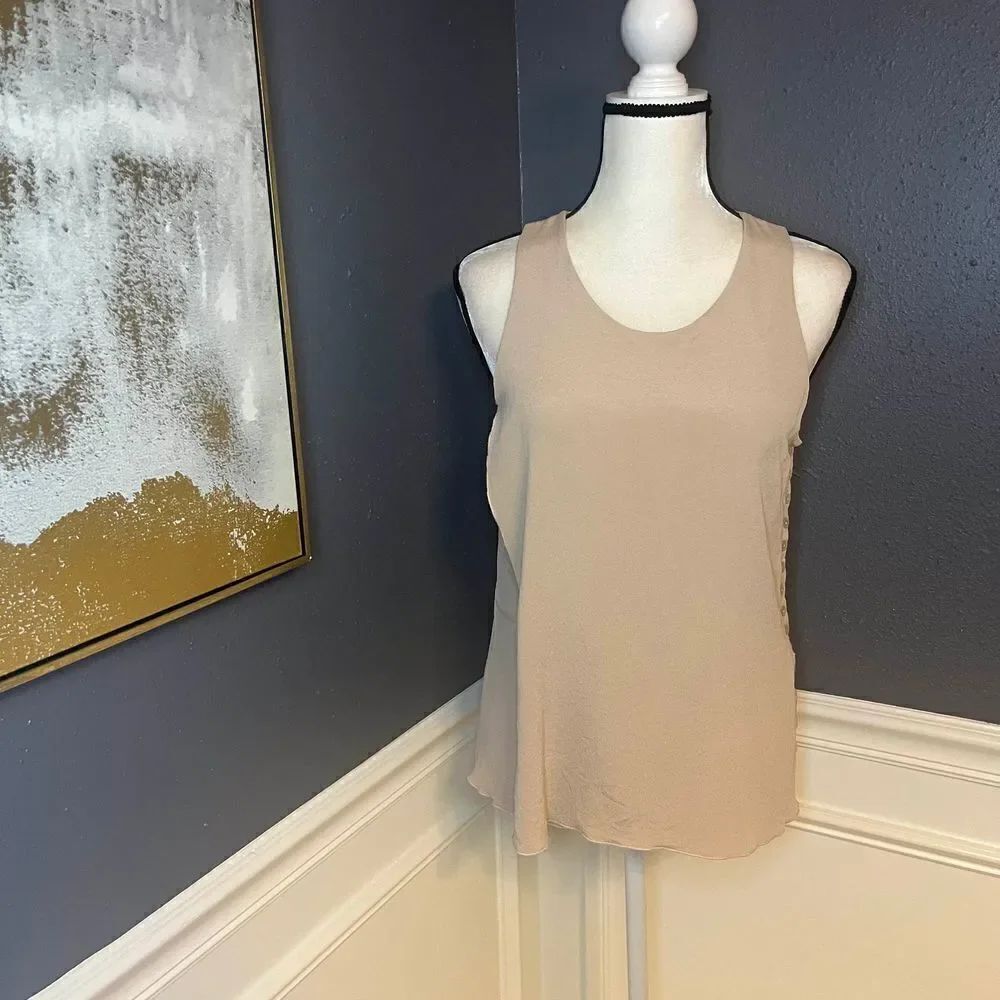 Joseph silk side button flutter tank